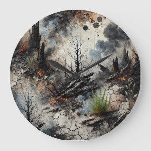 Redondo Grande Reloj artístico moderno de pared - Diseño único