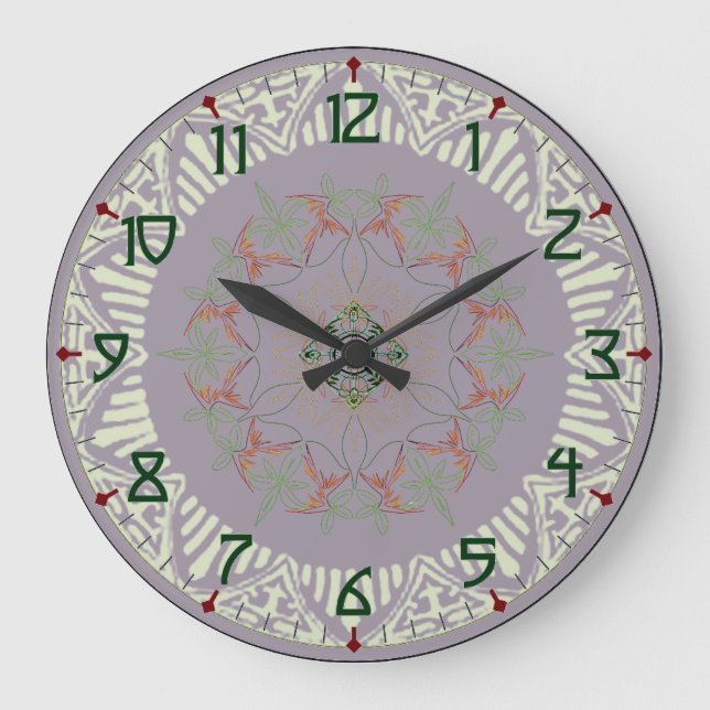 Redondo Grande Reloj artsy del art déco (Anverso)