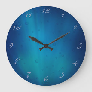 Redondo Grande Reloj azul brillante profundo bajo el agua