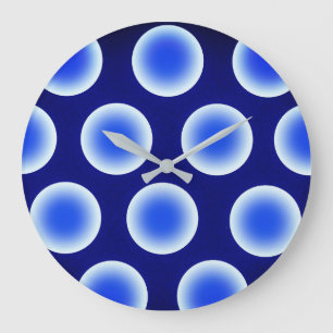 Redondo Grande Reloj azul de pared lunar