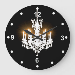 Redondo Grande Reloj blanco de la lámpara