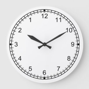 Redondo Grande reloj blanco de marcación inversa loco