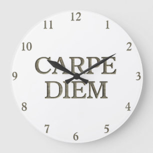 Redondo Grande Reloj blanco de pared de Carpe Diem