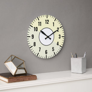 Redondo Grande Reloj blanco, negro, crema y beige con (neutro)