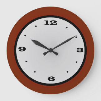 Redondo Grande Reloj blanco rojo llano de Black>Kitchen