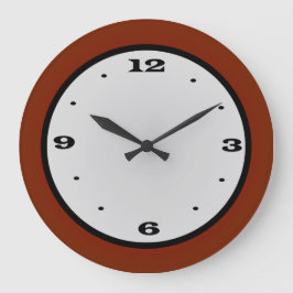 Redondo Grande Reloj blanco rojo llano de Black>Kitchen
