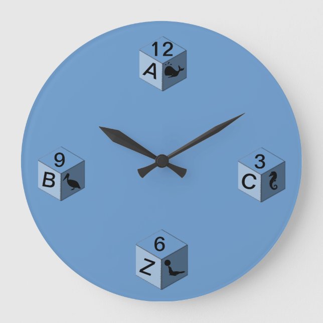 Redondo Grande Reloj - Bloques para bebés - 3 lados (Anverso)