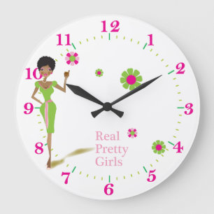 Redondo Grande Reloj bonito real de los chicas