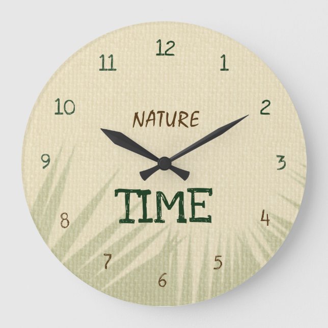 Redondo Grande Reloj Botánico Hora Naturaleza (Anverso)