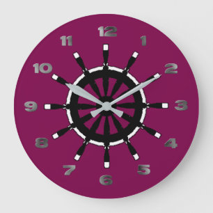 Redondo Grande Reloj - Buque negro