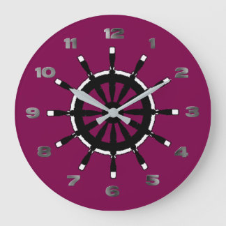 Redondo Grande Reloj - Buque negro