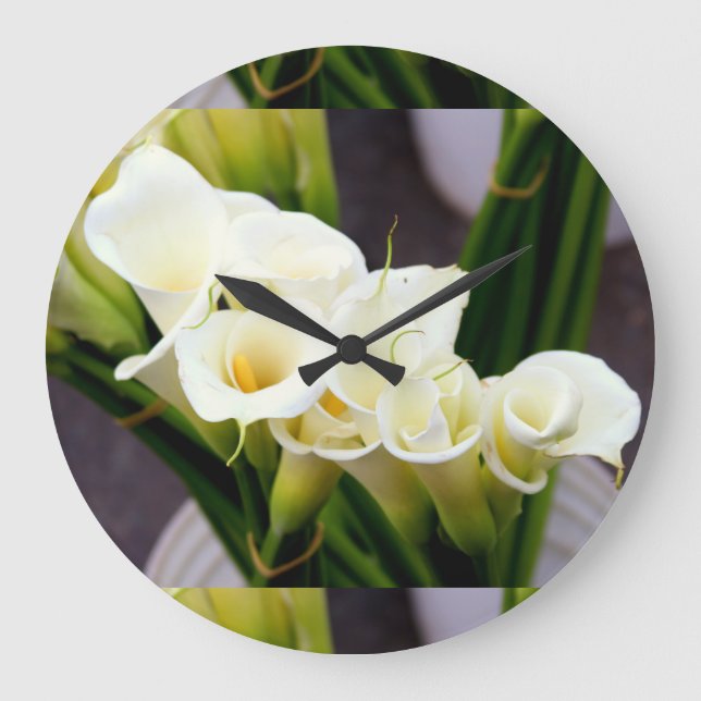 Redondo Grande reloj calla lily (Anverso)
