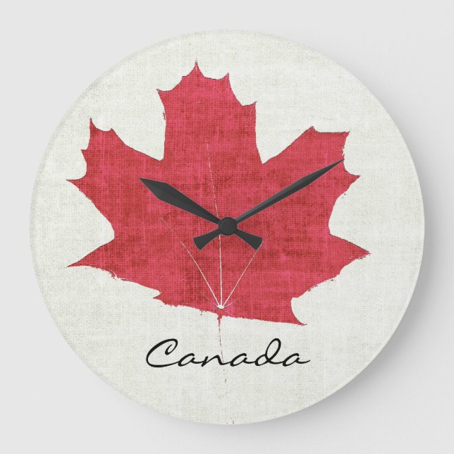 Redondo Grande reloj canadiense rojo de la hoja de arce (Anverso)