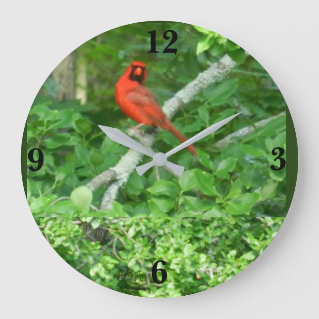 Redondo Grande Reloj CARDINAL ROJO (Anverso)