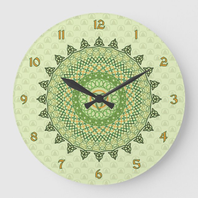 Redondo Grande Reloj Celtic St. Patty's Day (Anverso)
