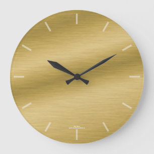 Redondo Grande Reloj cepillado elegante de la mirada del oro