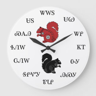 Redondo Grande Reloj cherokee de la ardilla