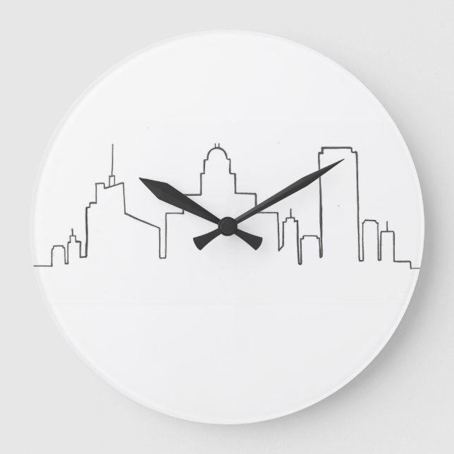 Redondo Grande Reloj circular de la línea aérea de búfalo (Anverso)