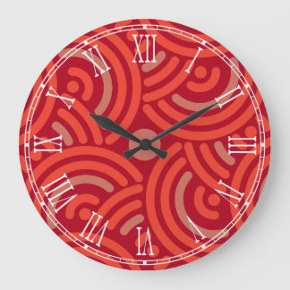 Redondo Grande Reloj circular interconectado de pared naranja roj