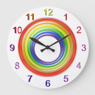 Redondo Grande Reloj - Colores primarios