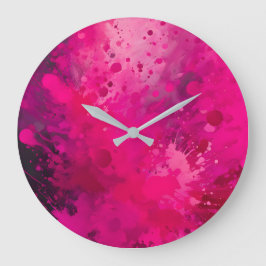 Redondo Grande Reloj colorido de pared de pintura de pintura