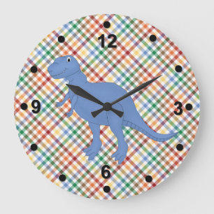 Redondo Grande Reloj colorido para niños de plástico y dinosaurio