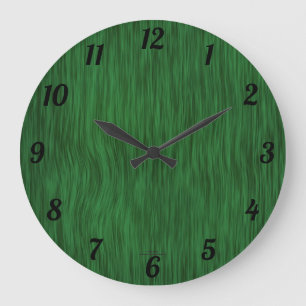 Redondo Grande Reloj con aspecto de madera verde elegante