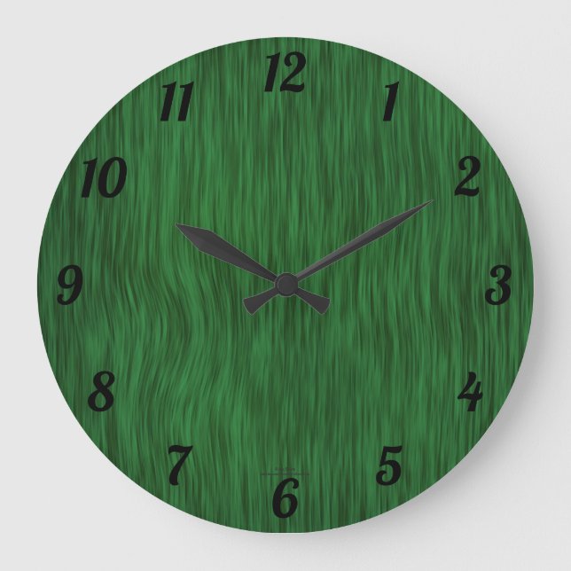 Redondo Grande Reloj con aspecto de madera verde elegante (Anverso)