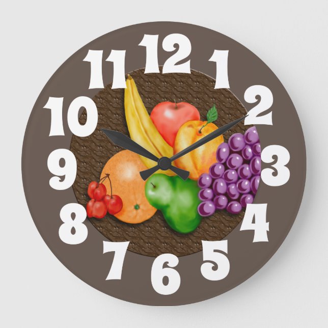 Redondo Grande Reloj con fruta (Anverso)