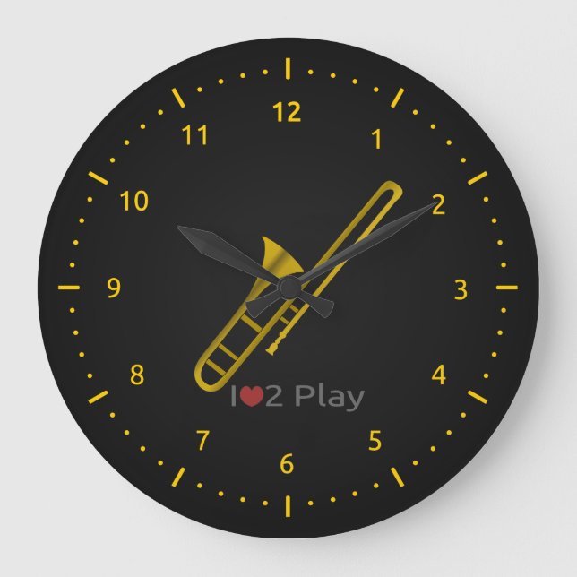 Redondo Grande Reloj con ilustracion de trombona (Anverso)