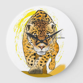 Redondo Grande Reloj con leopardo jaguar o pintado