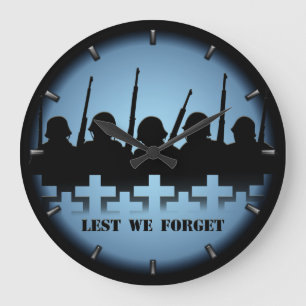 Redondo Grande Reloj conmemorativo de guerra para que no olvidemo