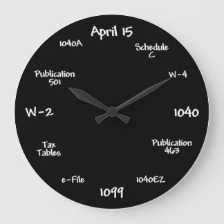 Redondo Grande Reloj contable - Reloj de tiempo fiscal