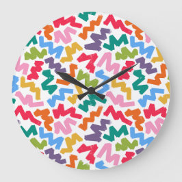 Redondo Grande Reloj contemporáneo Wiggle wiggle