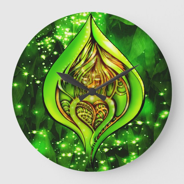 Redondo Grande Reloj Corazón de la Jungla (Anverso)