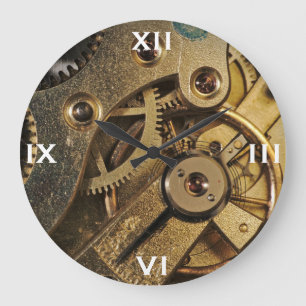 Redondo Grande Reloj: Corazón de latón. Mecanismo de reloj