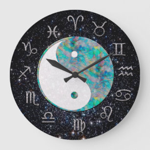 Redondo Grande Reloj cósmico de la astrología con Yin Yang