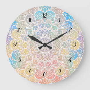 Redondo Grande Reloj cuadrado de manala de color agua