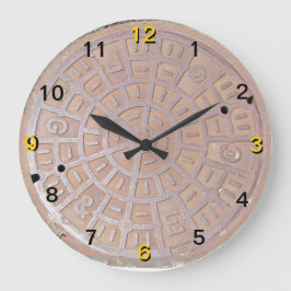 Redondo Grande Reloj - Cubierta de alcantarillado
