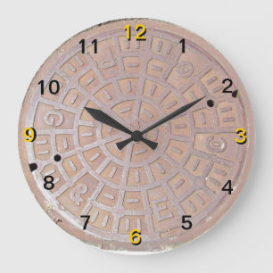 Redondo Grande Reloj - Cubierta de alcantarillado