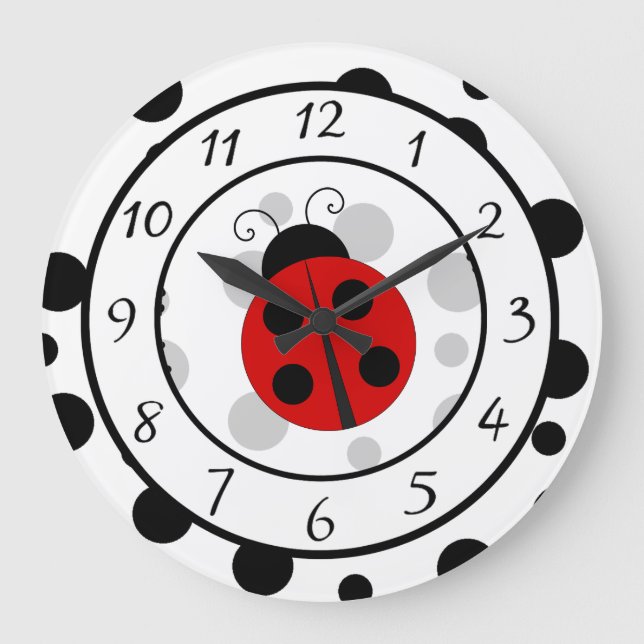Redondo Grande Reloj Cucaracha Señora Roja Lindo (Anverso)