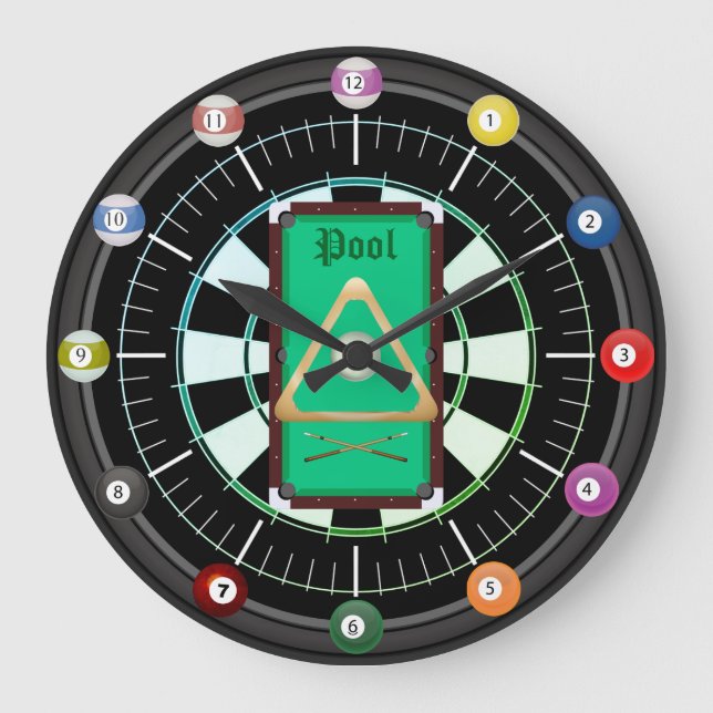 Redondo Grande Reloj de 12 bolas (billares) (Anverso)
