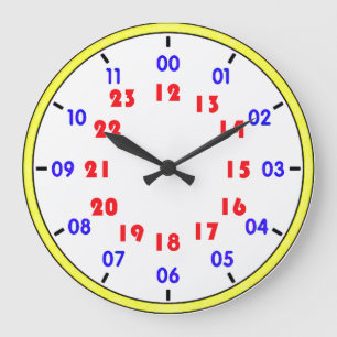 Redondo Grande Reloj de 24 horas
