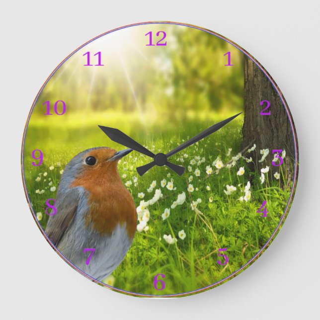 Redondo Grande Reloj de acrílico de pared  (Anverso)