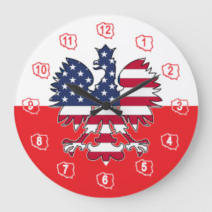 Redondo Grande Reloj de águila americano polaco