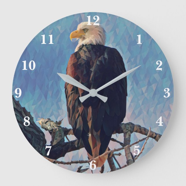 Redondo Grande Reloj de águila calva (Anverso)
