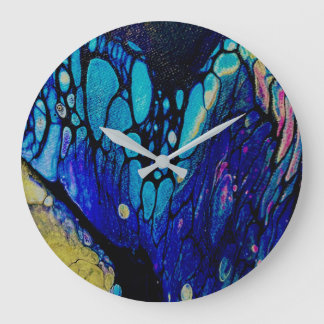 Redondo Grande Reloj de ala de mariposa abstracta