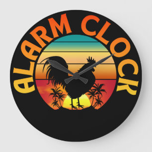REDONDO GRANDE RELOJ DE ALARMA GALLO DE MAÑANA VINTAGE