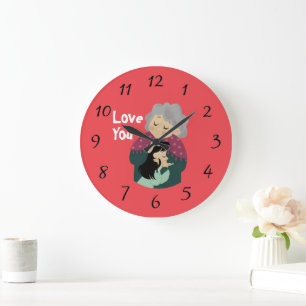 Redondo Grande Reloj de amor