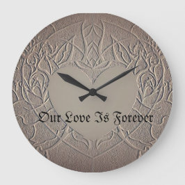 Redondo Grande Reloj de amor boda y eterno